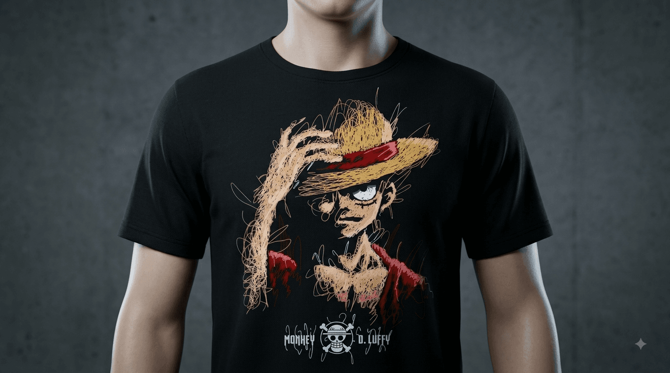"The Captain's Chaos" Tee (Luffy Scribble Art)